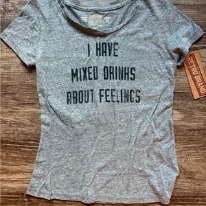 Gray Graphic Tee with Fun Quote